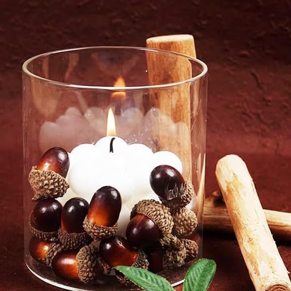 AKOAK Artificial Acorns 30 Pcs Dark Brown Lifelike