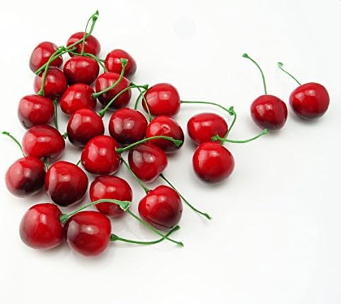 Yueton Pack of 25 Artificial Lifelike Cherry Models
