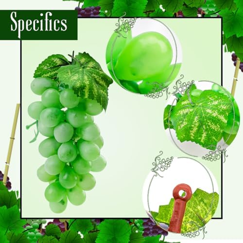 Green Frosted Grape Bunches 4L 4S Rustic Garland
