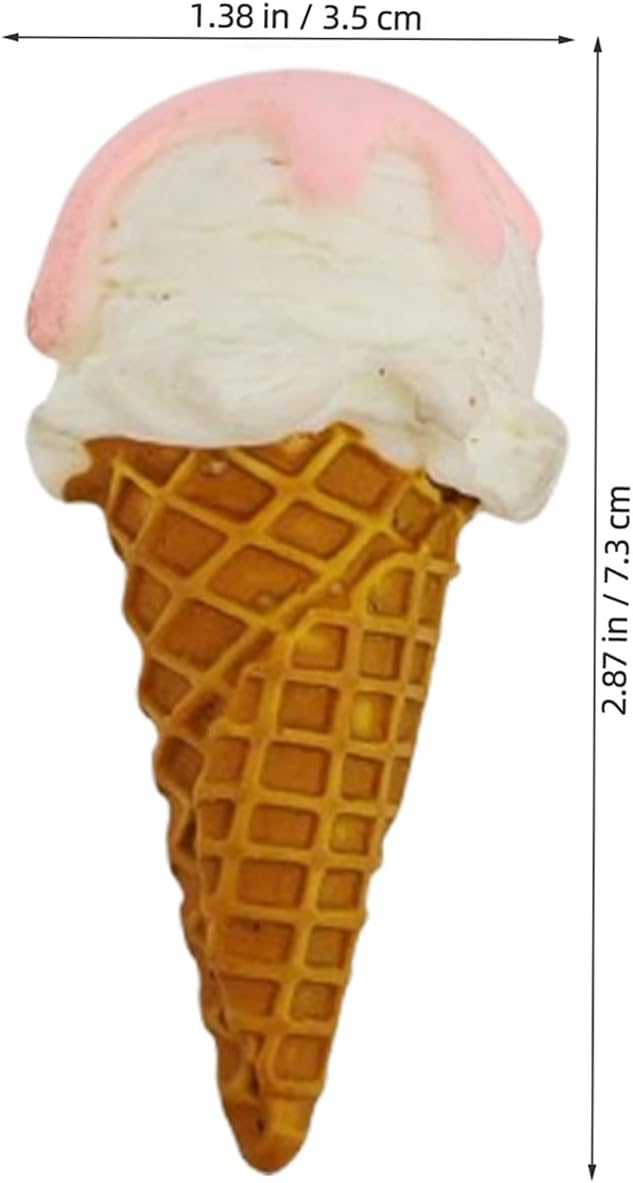 LOGOFUN 2Pcs Ice Cream Cone Props Realistic Fake Dessert Display