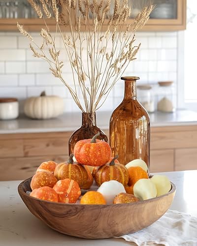 DuHouse 18 Pcs Artificial Mini Pumpkins for Fall Decor