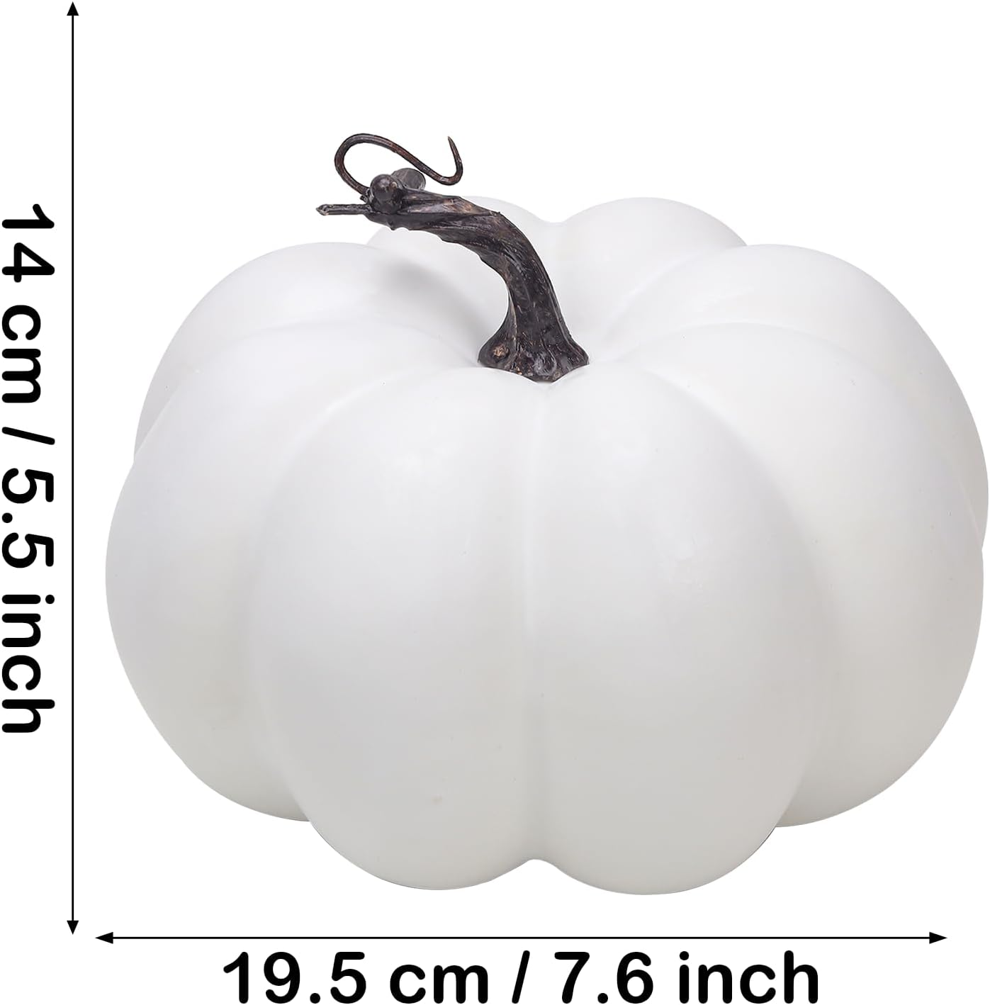 76 Inch White Artificial Pumpkin for Fall Decor
