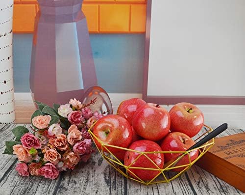 JEDFORE Realistic Artificial Red Apples Set 8Pcs Decoration