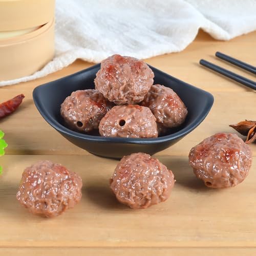 6pcs Artificial Lifelike Meatballs Photography Prop for Kitchen Display