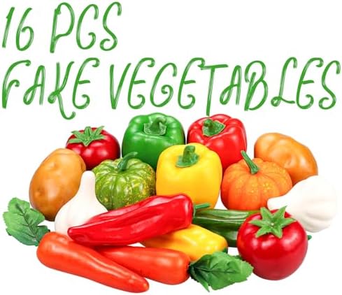 16 Pieces Artificial Vegetable Set for Kitchen Decor