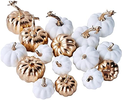 Artmag 16 Pcs Assorted Fall Artificial Pumpkins