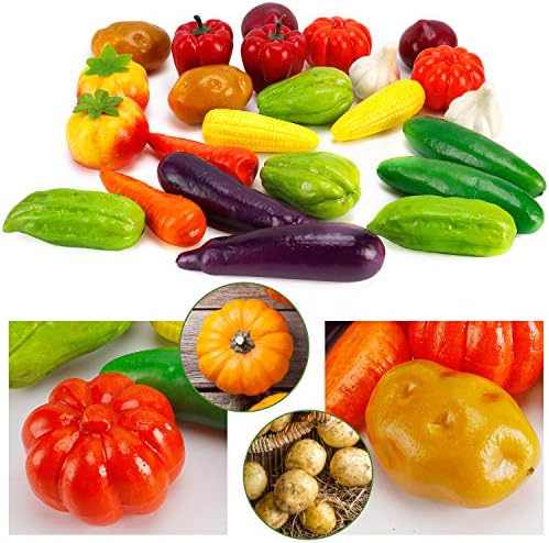24 PCS Realistic Artificial Vegetables Decor Set