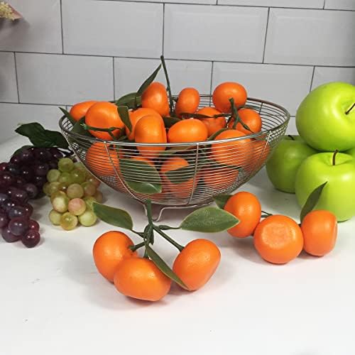 12 Clusters Artificial Tangerines for Home Party Wedding Decor