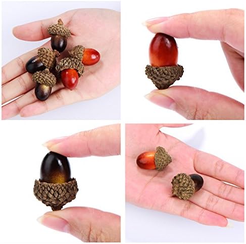 Sumind 70 Pcs Fake Acorn Ornaments Brown