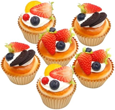 Realistic Artificial Cupcake Models 6Pcs Set