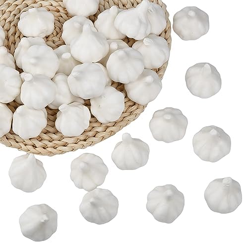 CHGCRAFT 60Pcs Foam Artificial Garlic Models White