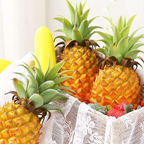 Joeabor Fake Pineapple Decor Set with Strawberries
