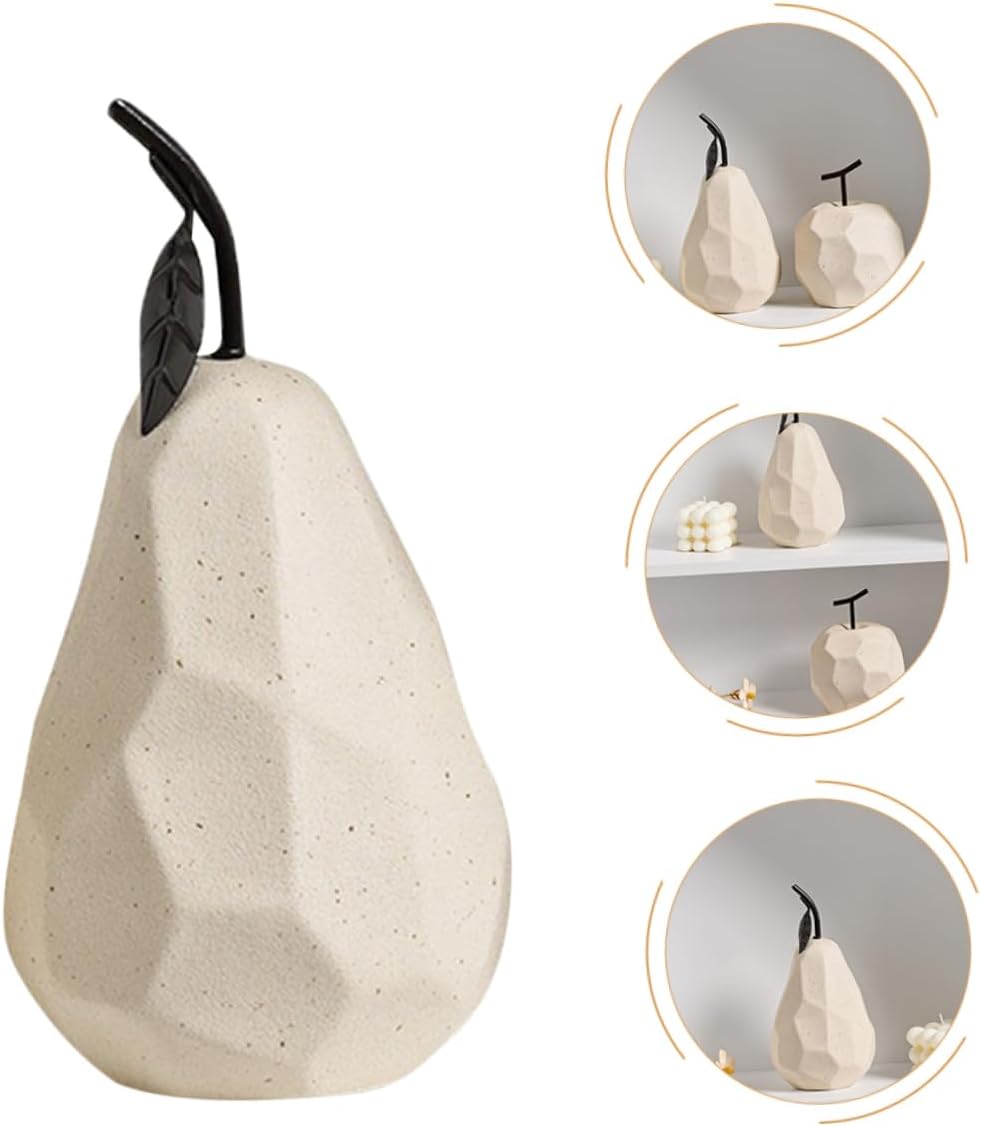 Ceramic Pear Sculpture Adorable Desktop Decor