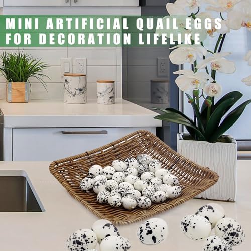 Tuxiaobu Lifelike Quail Egg Decorations 30 Pcs White