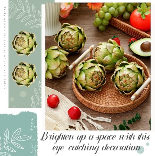 Timgle 6 Pcs Green Artificial Artichokes for Decor