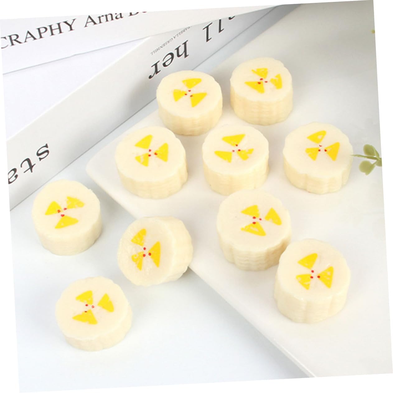 10pcs Lifelike Artificial Banana Slices for Home Decor