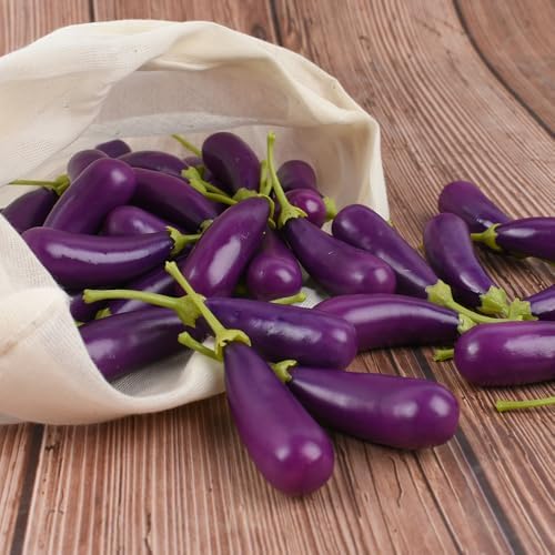 HUIANER Mini Artificial Eggplant 40PCS 3cm