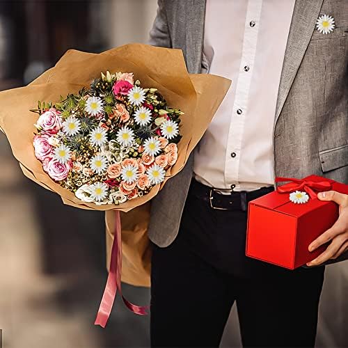 Resin White Daisy Artificial Flowers 40 Pcs