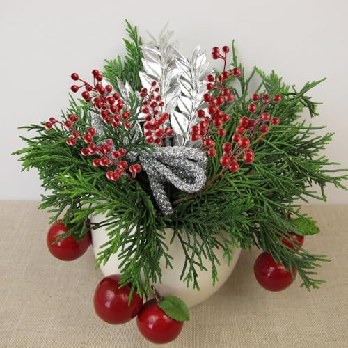 HUIANER Artificial Redberries 2pcs with Stems 275 Inch Lifelike Decor