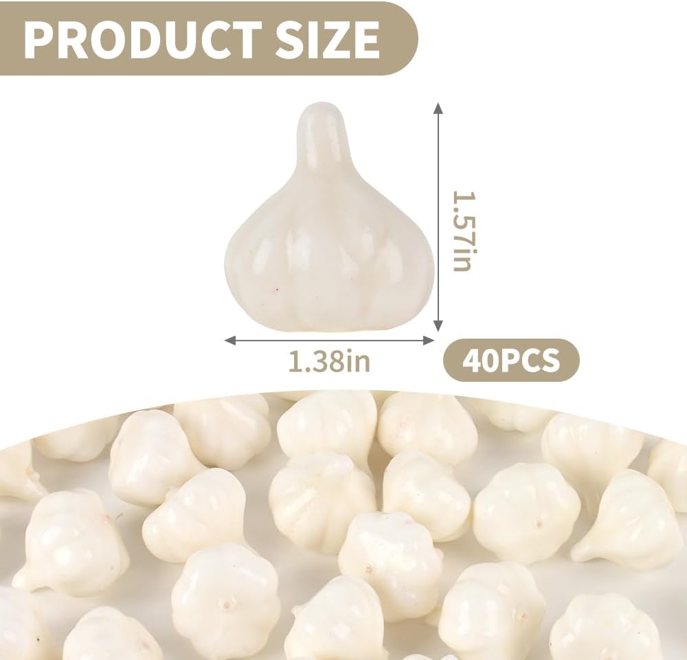 HUIANER Mini Artificial Garlic 40PCS 4cm Home Decor