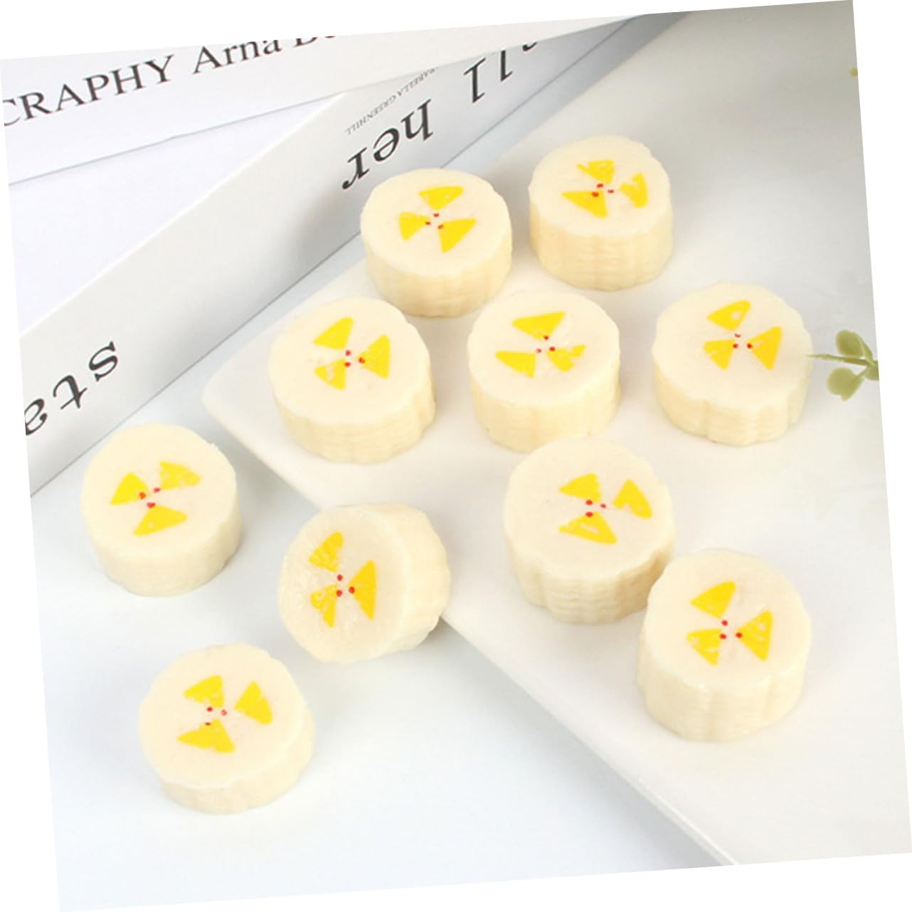 10pcs Lifelike Fake Bananas Artificial Banana Slices Decor