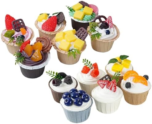 Keebgyy 6PCS Fake Cupcake Model for Display Kitchen Decoration