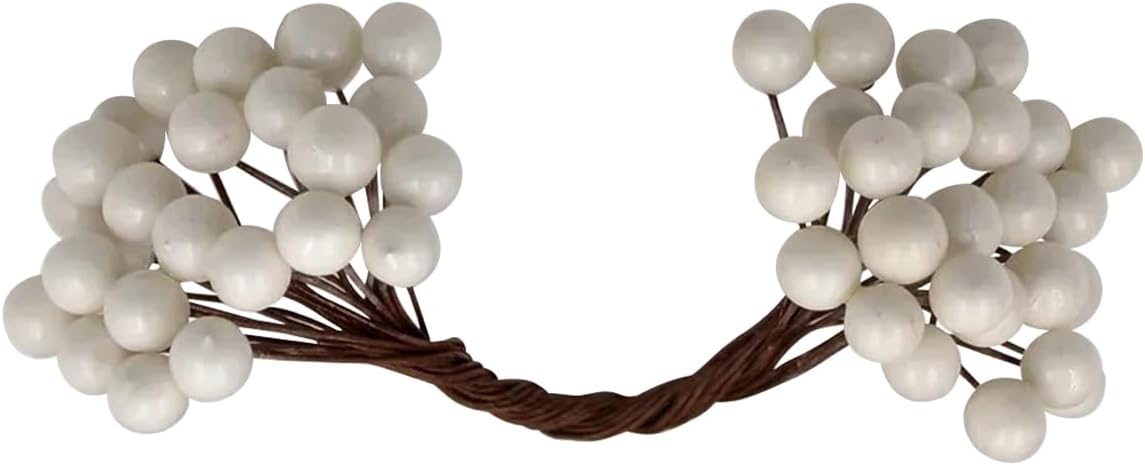 Queenbox 50 Artificial Cherry Berries for Christmas Wedding Decor