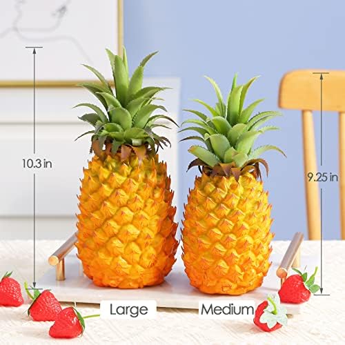 Joeabor Fake Pineapple Decor Set with Strawberries