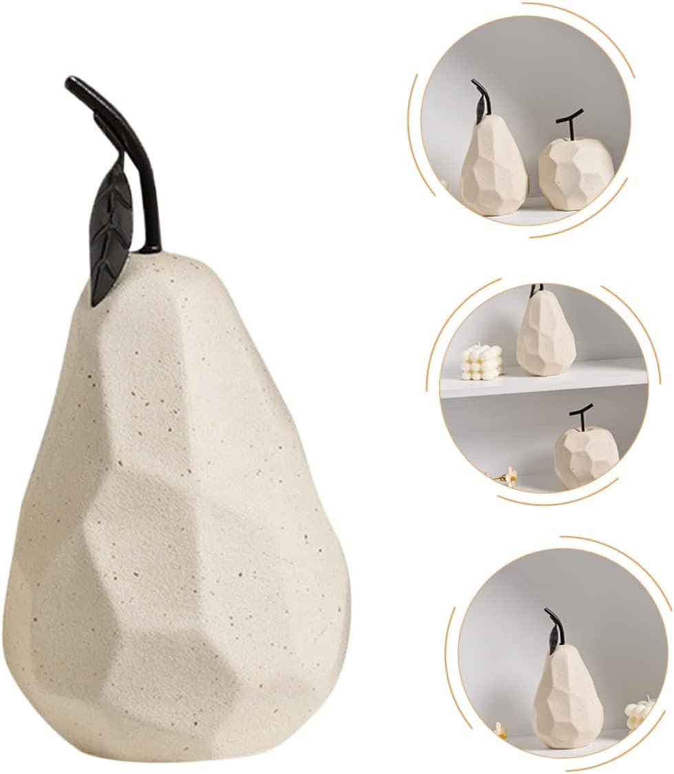 LIFKOME Ceramic Pear Sculpture for Home Decor
