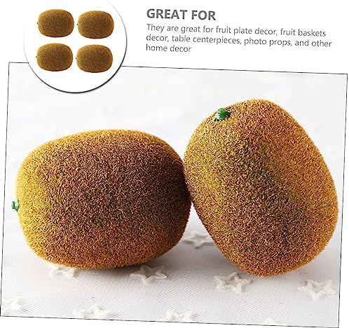 Amosfun 4pcs Lifelike Artificial Kiwifruit Decor Models