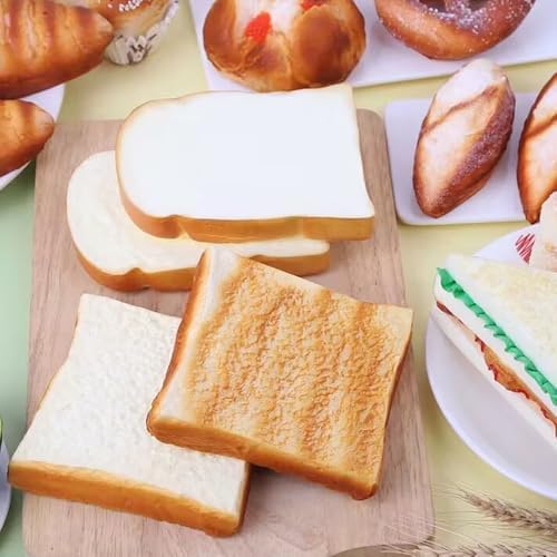 4Pcs Artificial Toast Slice Realistic Bread Decoration