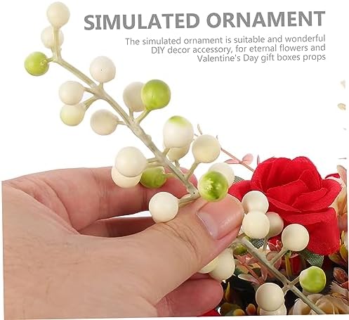 PRETYZOOM 15PCS Lifelike Blue Berry Stems Artificial Christmas Decor
