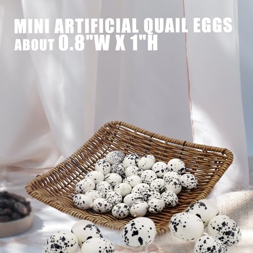 Tuxiaobu Lifelike Quail Egg Decorations 30 Pcs White