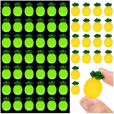 CLESDF 60Pcs Glow in the Dark Mini Resin Pineapples Decor