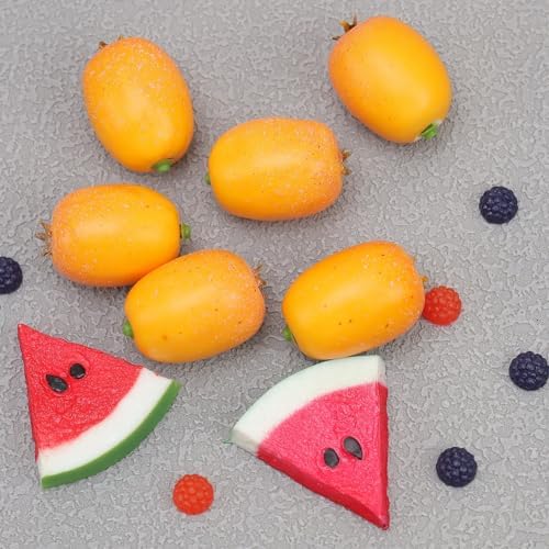 20Pcs Artificial Loquat Fruit Decor DIY Home Kitchen Photography