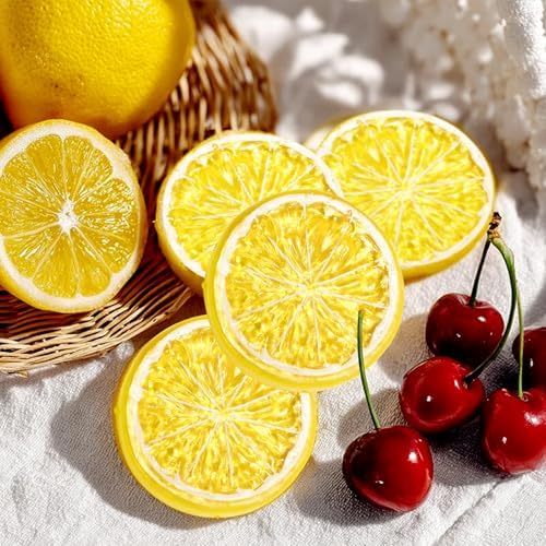 20PCS Yellow Artificial Lemon Slices for Home Wedding Photography