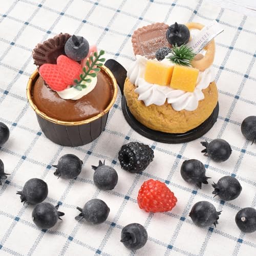 Frost Blueberry Artificial Fruit 50 Pcs Decor Prop