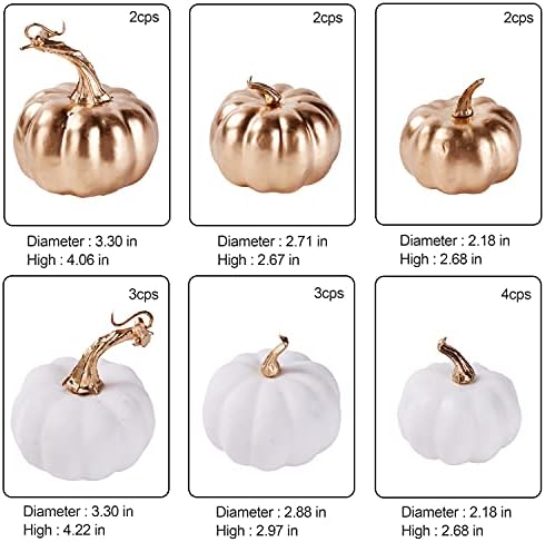 Artmag 16 Pcs Assorted Fall Artificial Pumpkins