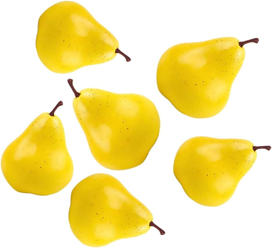 Ulalaza 6Pcs Artificial Yellow Pear Decoration