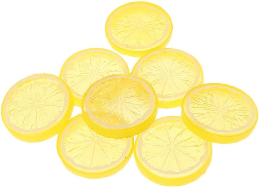 40Pcs Yellow Artificial Lemon Slices Decor