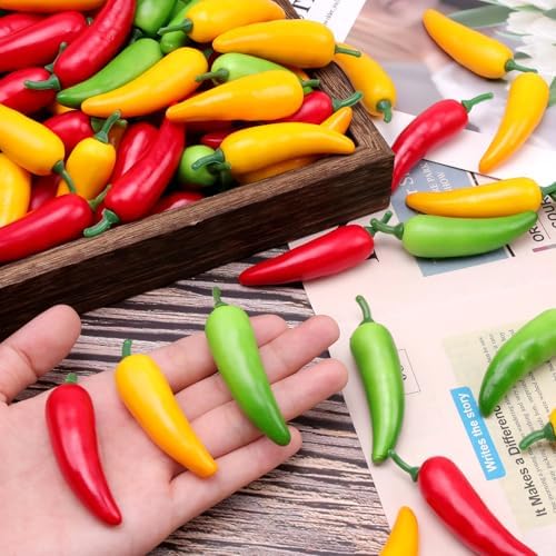 Gresorth 60pcs Artificial Mini Pepper Chili Decor