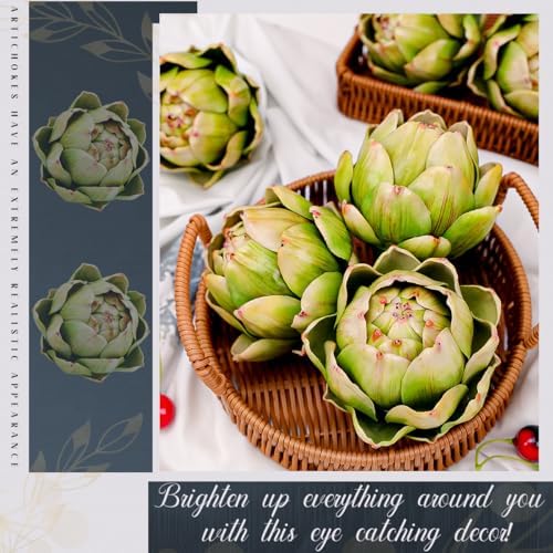6-Pack Realistic Artificial Artichokes Decorations