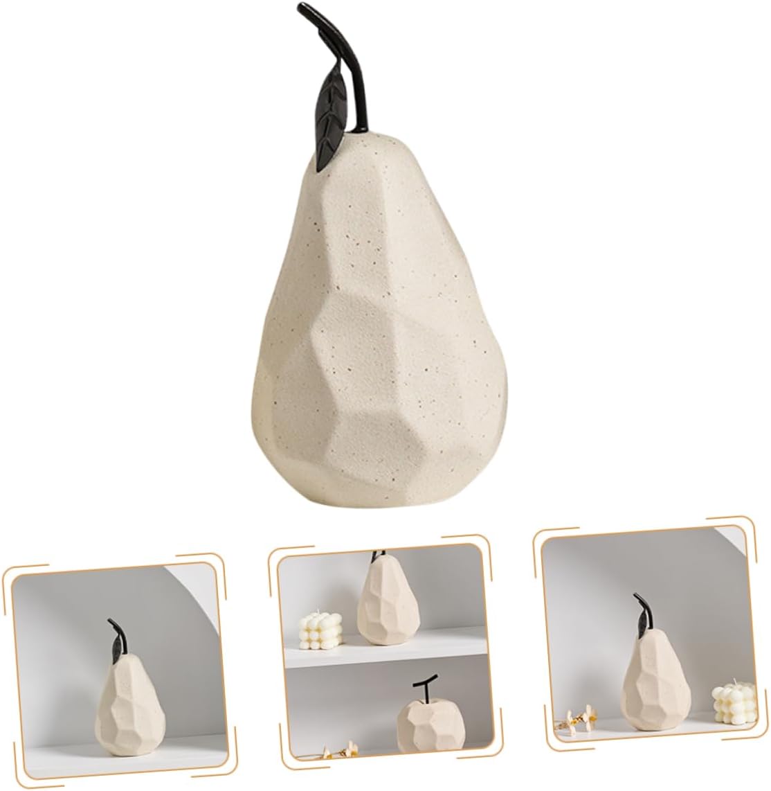 Happyyami Ceramic Pear Sculpture Home Decor Ornament