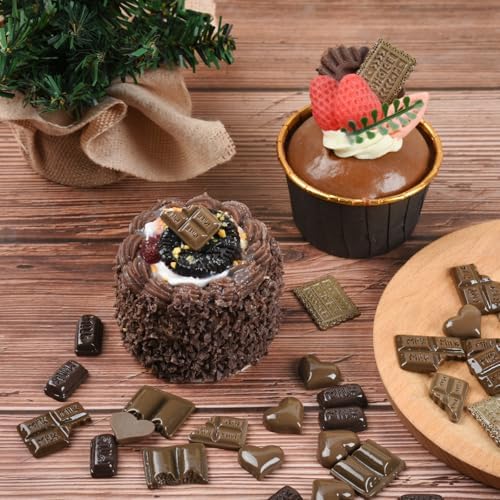 60PCS Artificial Chocolate Resin Decor for Home Party Photography
