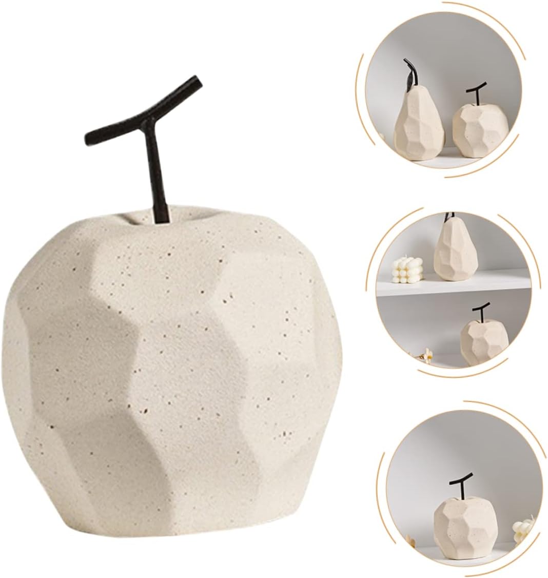 Alipis Ceramic Apple Decor Figurine Living Room Art