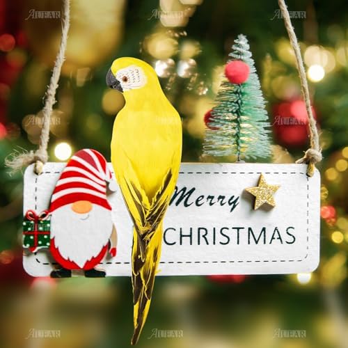 AUEAR 177 Inch Yellow Artificial Parrot Decor