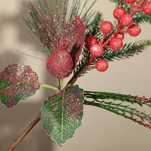 BestAlice 5 Pack Artificial Christmas Berries Stems