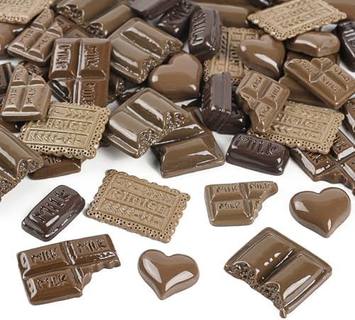 60PCS Artificial Chocolate Resin Decor for Home Party Photography