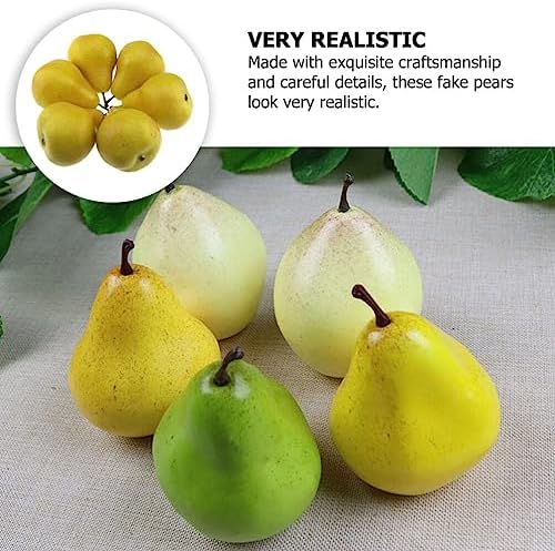 NOLITOY 6PCS Artificial Yellow Pear Decor