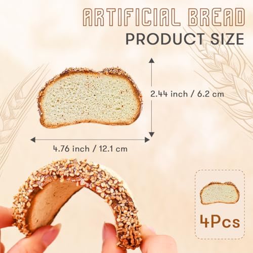 4pcs Realistic Artificial Bread Set for Home Bakery Display